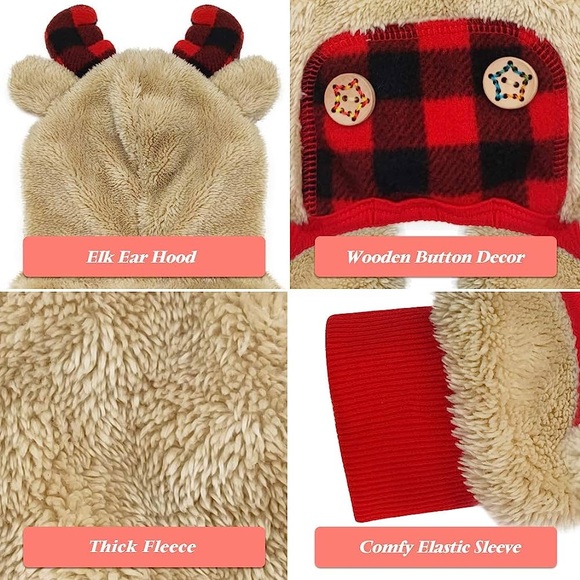 KYEESE Dog Pajamas Reindeer Christmas  Bowtie Red plaid Pet Pajamas sz M NWT - Picture 7 of 12